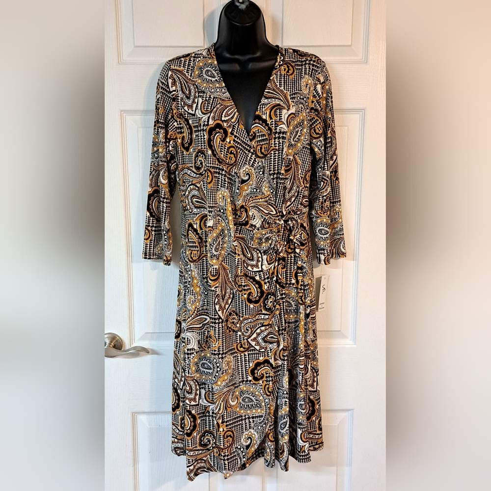 Shelby & Palmer Faux Wrap Pullover Dress